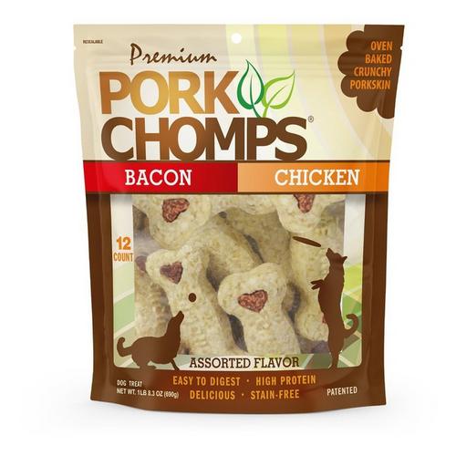 Pork Chomps Assorted Flavor Crunchy Bone Dog Treats - Primary Image