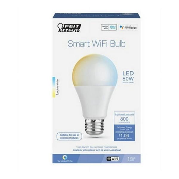 Feit Electric A19 E26 Smart-Enabled Adjustable White LED Bulb - 1 Pack
