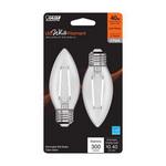 Feit White Filament B10 E26 Medium Filament LED Bulb Soft White 40 Watt - 2 Pack - Thumbnail 1 of 2