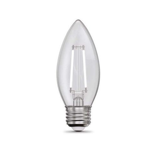 Feit White Filament B10 E26 Medium Filament LED Bulb Soft White 40 Watt - 2 Pack - Primary Image