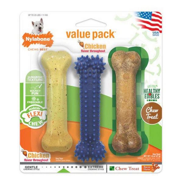 Nylabone Flexi Chew Value Pack Dog Toy