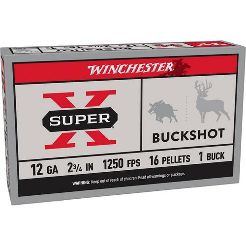 Winchester Super-X Buckshot 12 Gauge Shotshells 5 Round Box - Primary Image