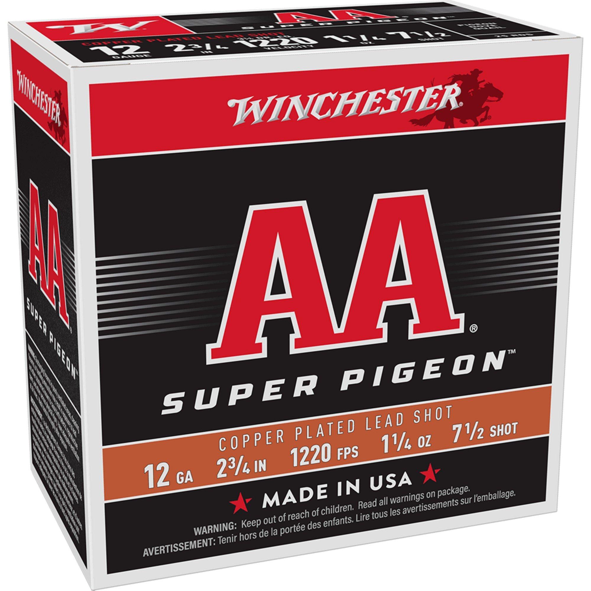 Winchester AA Super Pigeon 12 Gauge Shotshells 25 Round Box