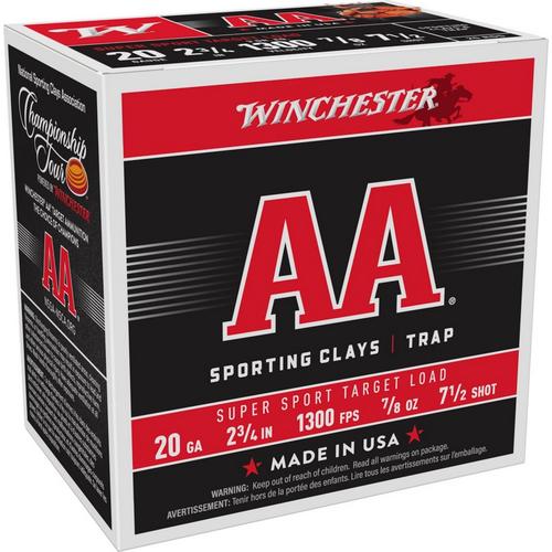 Winchester AA Trap Heavy Target Load 20 Gauge Shotshells 25 Round