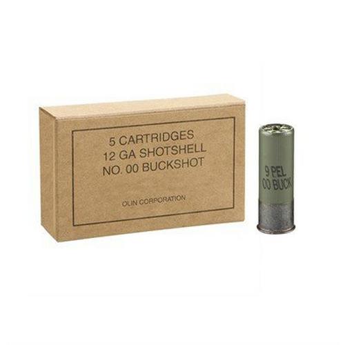 Winchester Ammo Military Grade Buckshot Shotshells 12 Gauge Shotshells 5 Round Box - Primary Image