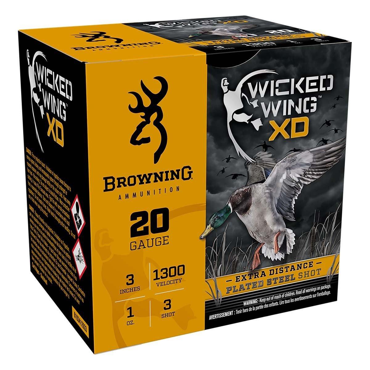 Browning Ammunition Browning Wicked Wing XD Waterfowl 20 Gauge Shotshells 25 Round Box