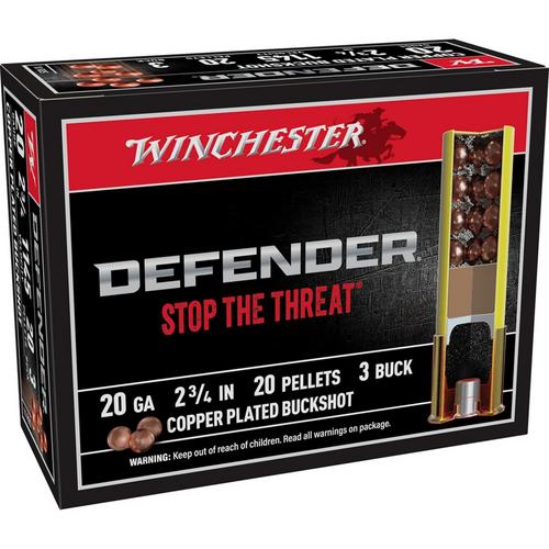 Winchester Elite Defender Buckshot 20 Gauge Shotshells 10 Round Box - Primary Image