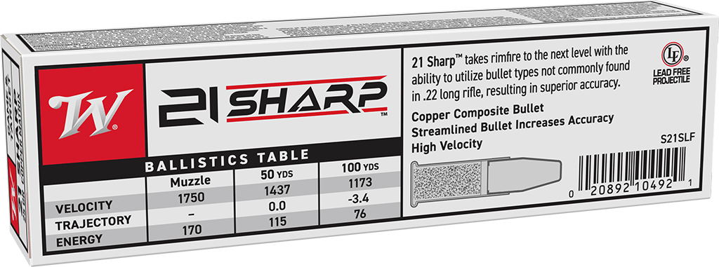 Winchester USA Game & Target 21 Sharp Rimfire Ammunition 100 Round Box