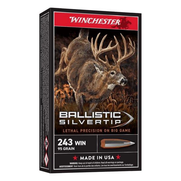 Winchester Ballistic Silvertip 243 Winchester Rifle Ammunition 20 Round Box