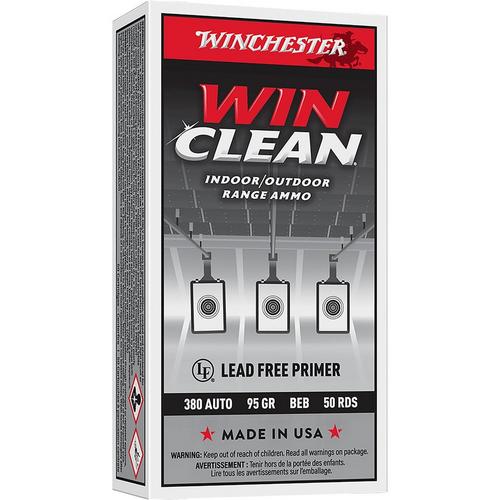 Winchester Super-X Winclean Target 380 ACP Handgun Ammunition 50 Round Box - Primary Image