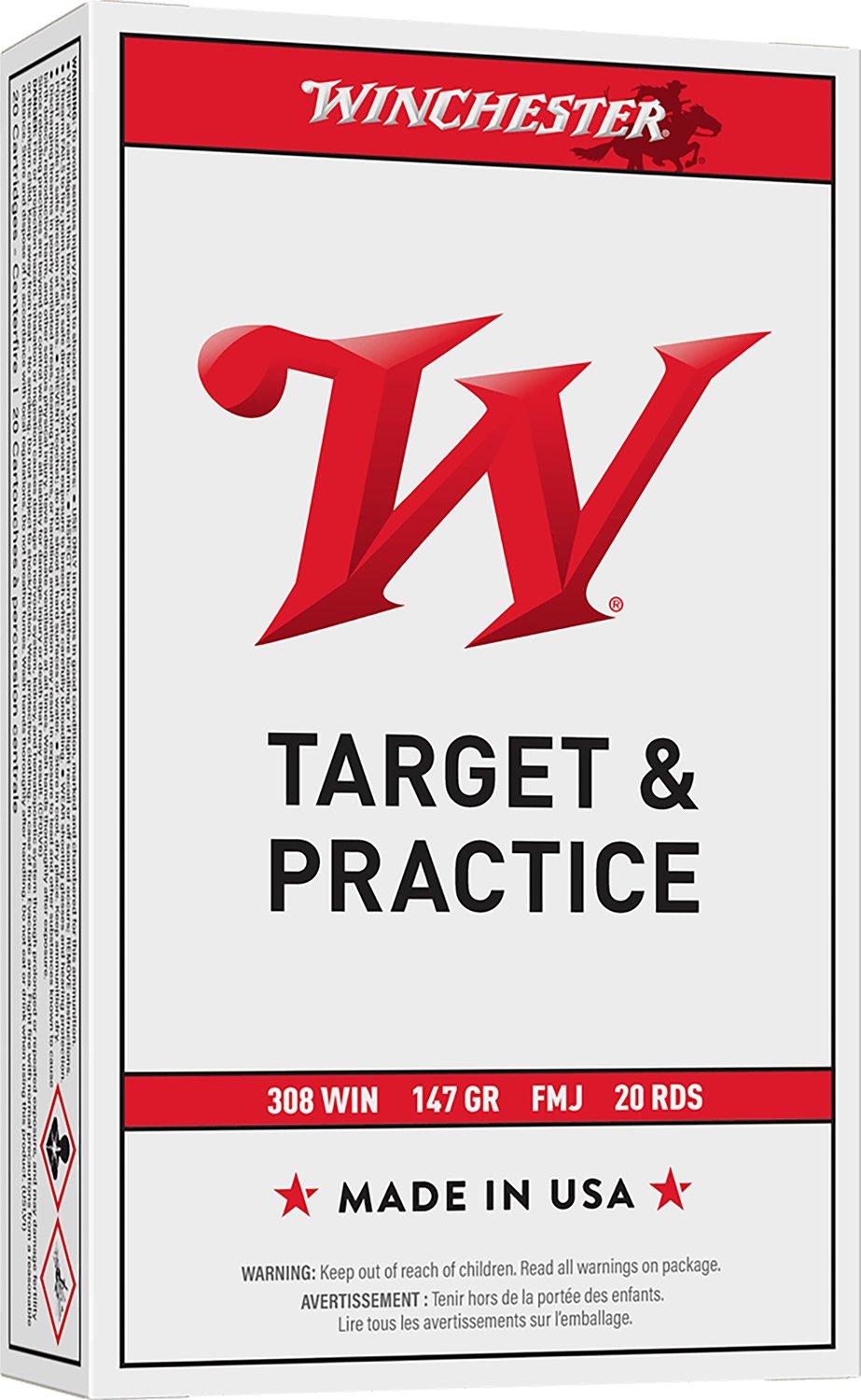 Winchester USA Target & Practice 308 Winchester Rifle Ammunition 20 Round Box