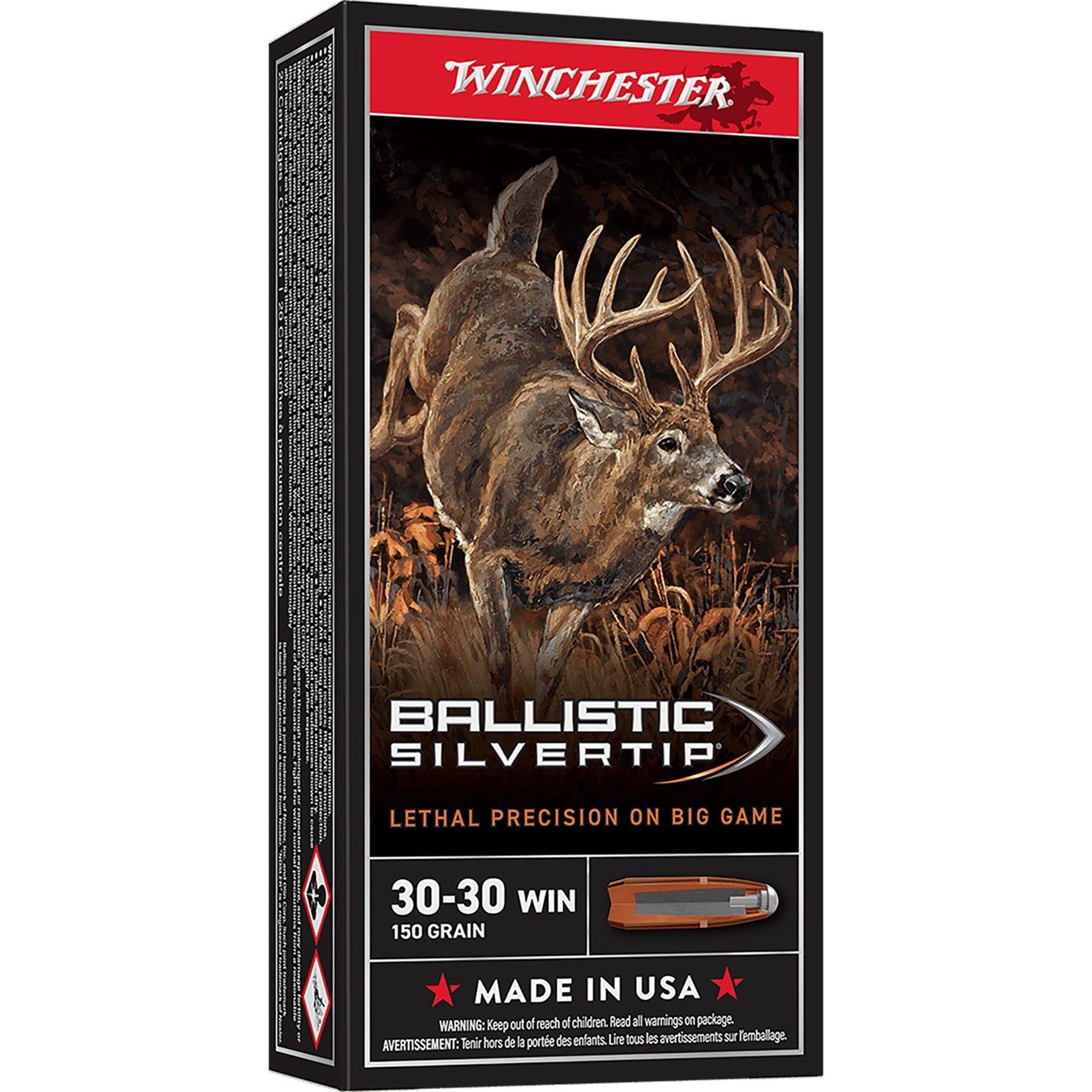 Winchester Ballistic Silvertip 30-30 Winchester Rifle Ammunition 20 Round Box