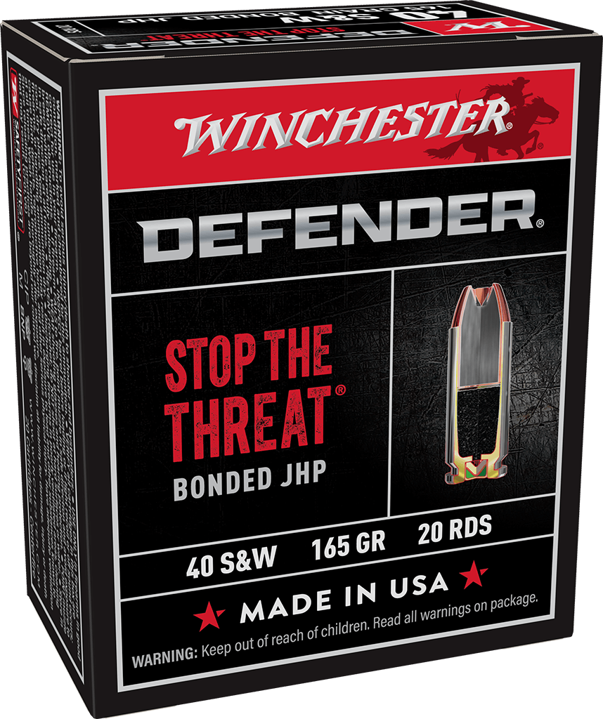 Winchester Defender 40 S&W Handgun Ammunition 20 Round Box