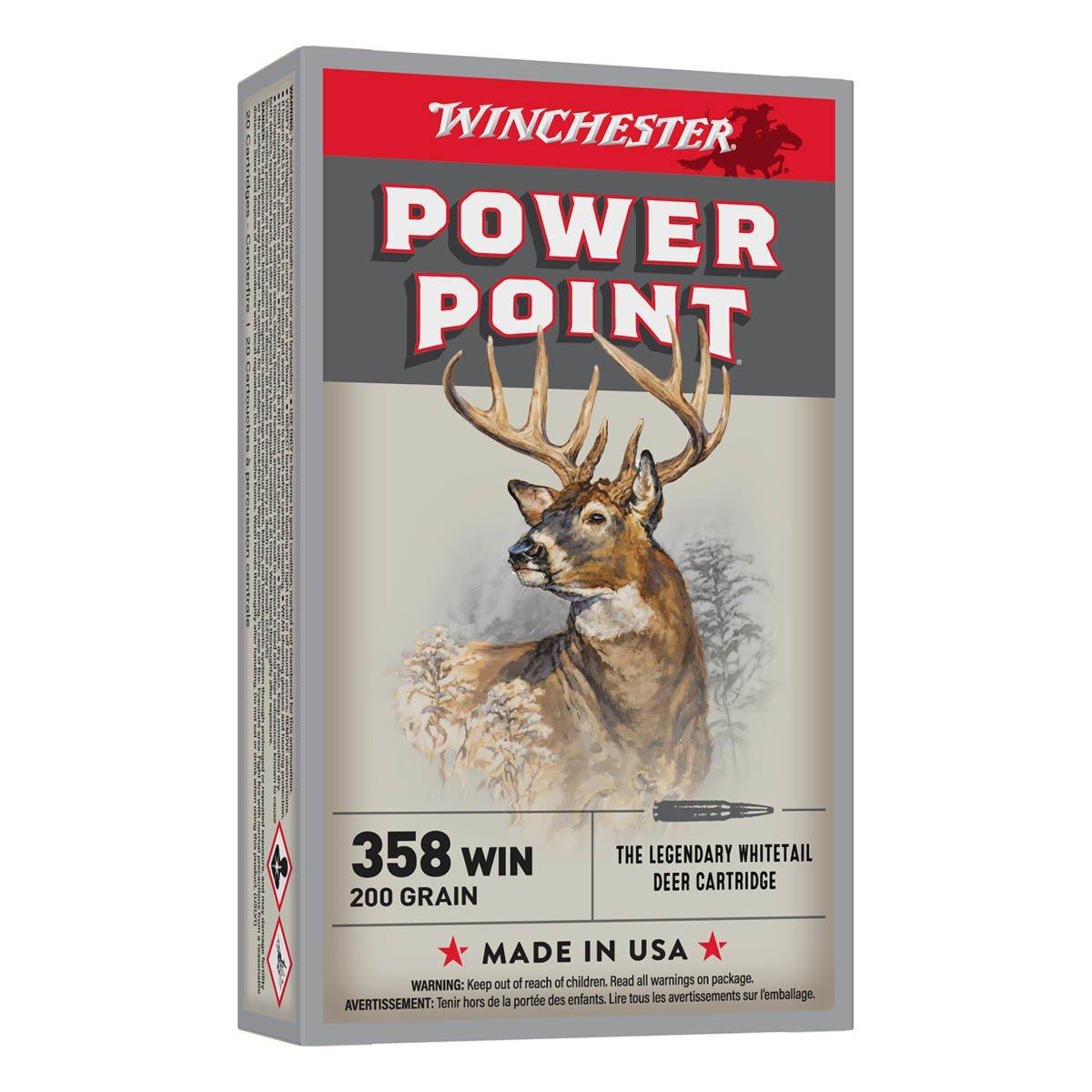 Winchester Super-X Power-Point 358 Winchester Rifle Ammunition 20 Round Box