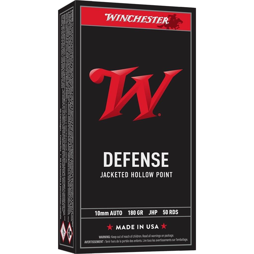 Winchester Defense JHP 10mm Auto Handgun Ammunition 50 Round Box