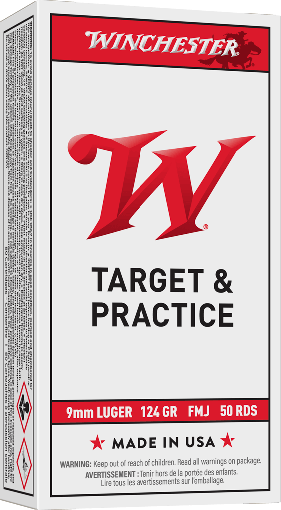 Winchester USA Target & Practice 9mm Handgun Ammunition 50 Round Box