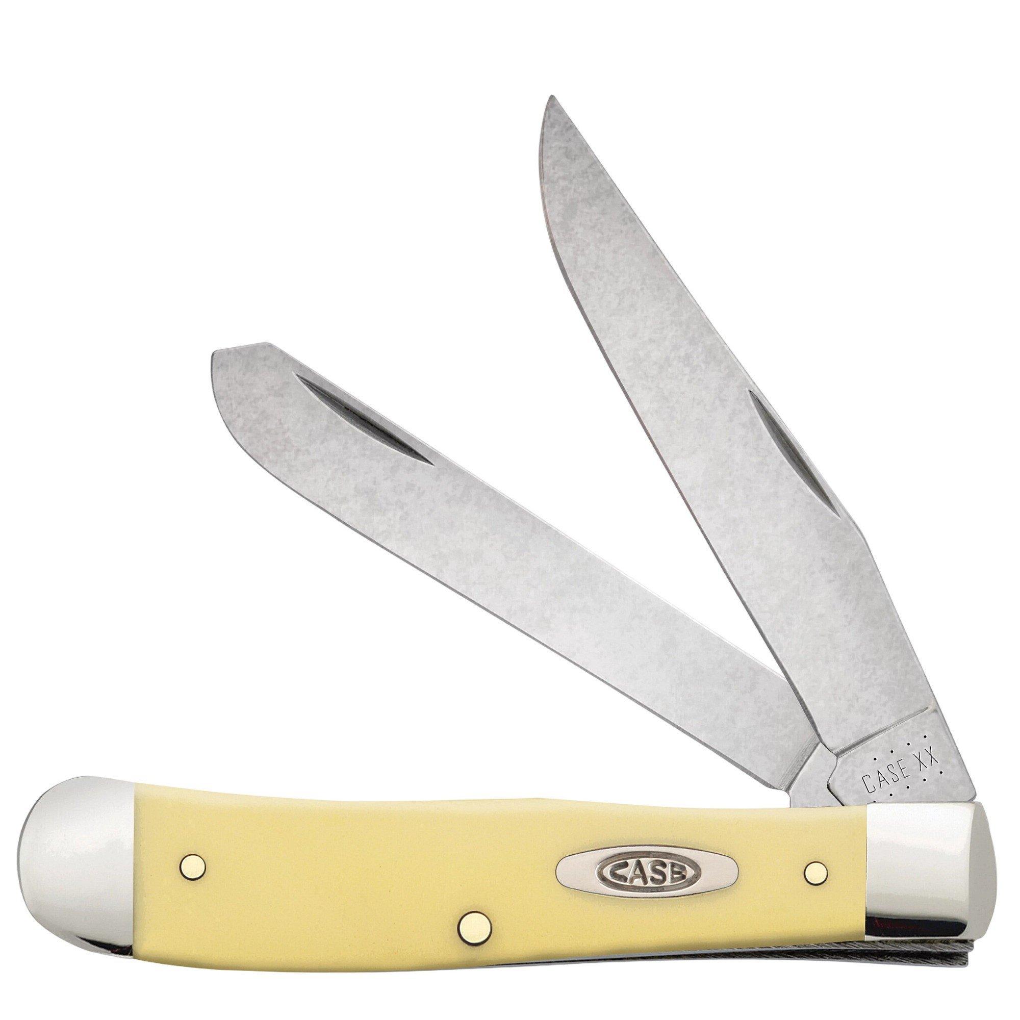 Case Knives Yellow Synthetic Trapper Carbon Steel Folding Pocket Knife - Case Knives