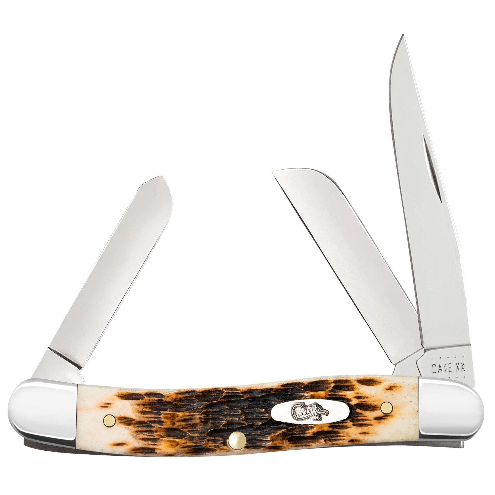 Case Knives Medium Stockman Amber Bone Folding Pocket Knife - Case Knives