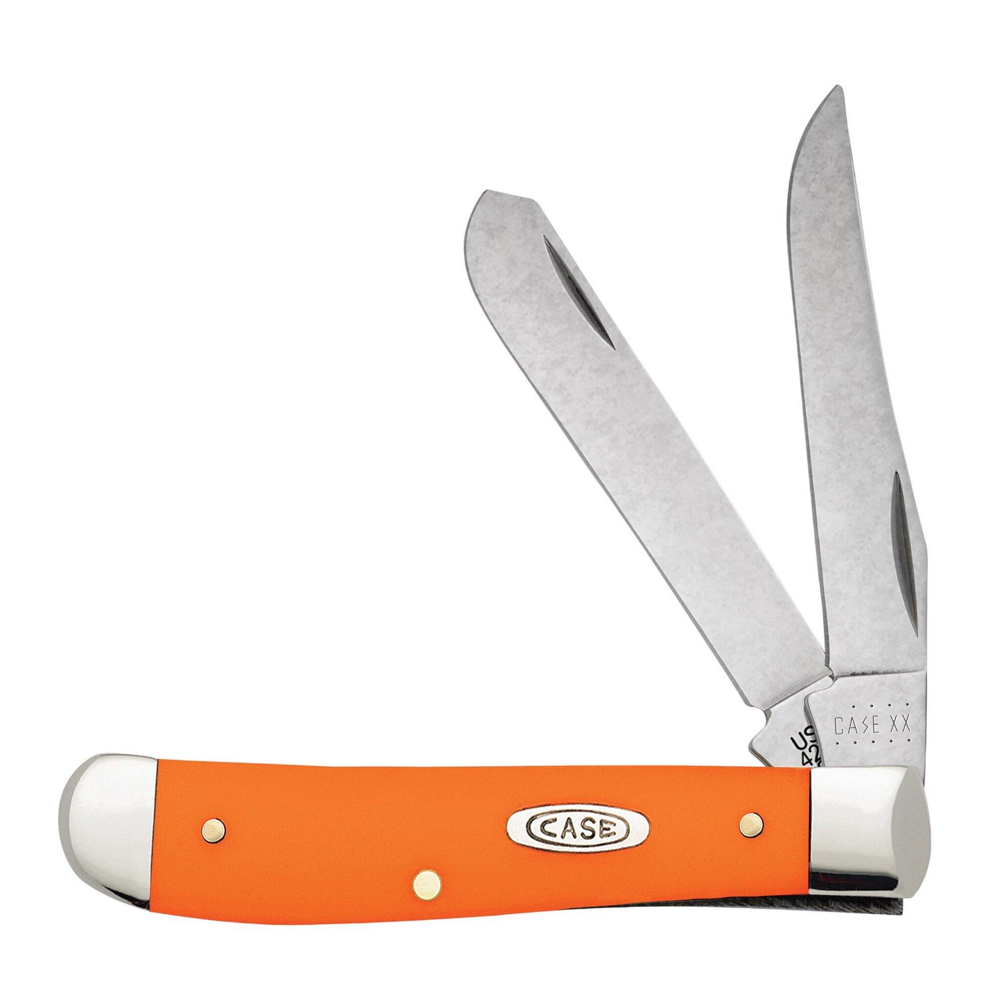 Case Knives Mini Trapper Orange Synthetic Folding Pocket Knife - Case Knives