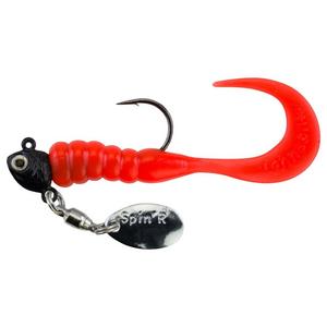 Black/Fluorescent Orange - Johnson Crappie Buster Spin'R Grub