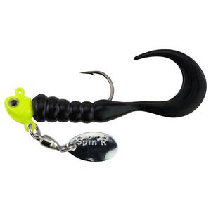 Chartreuse/Black - Johnson Crappie Buster Spin'R Grub