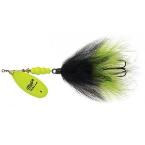 Hot Chartreuse/Black Chartreuse - Mepps Aglia Tandem Pike Bucktail Lure