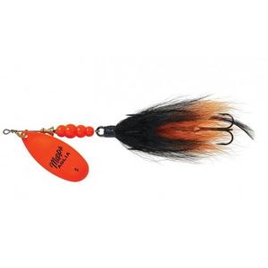 Hot Orange/Black Orange - Mepps Aglia Tandem Pike Bucktail Lure