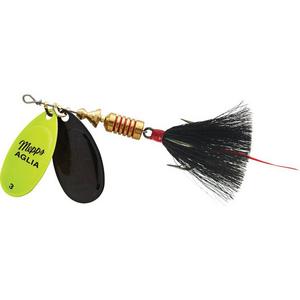 Hot Chartreuse/Black-Black - Mepps Double Blade Aglia Lure