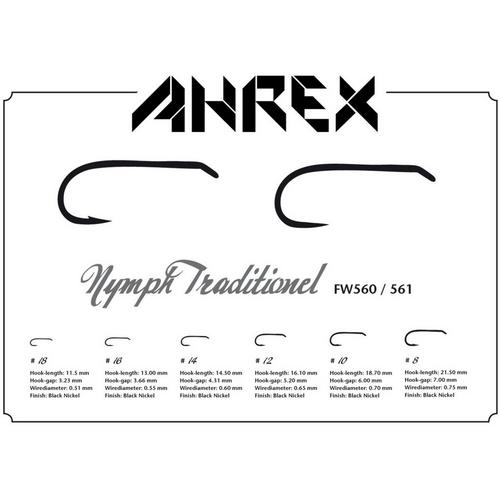 AHREX FW 560 Nymph Traditional Barbed Hooks - Primary Image
