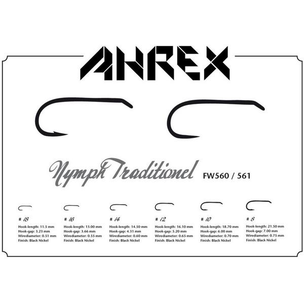 AHREX FW 560 Nymph Traditional Barbed Hooks