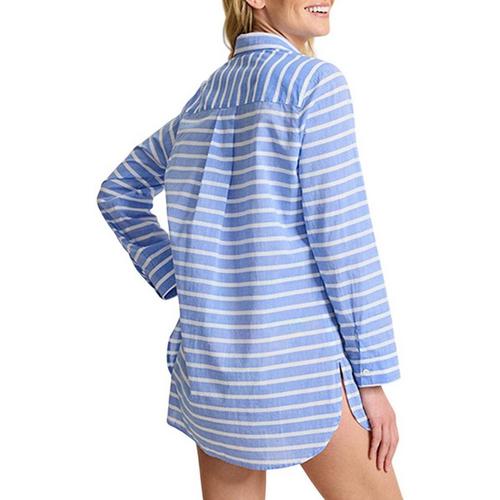 Women's Tommy Bahama Catalina Cotton Stripe Boyfriend Beach Dress Swim Cover Up - Primary Image