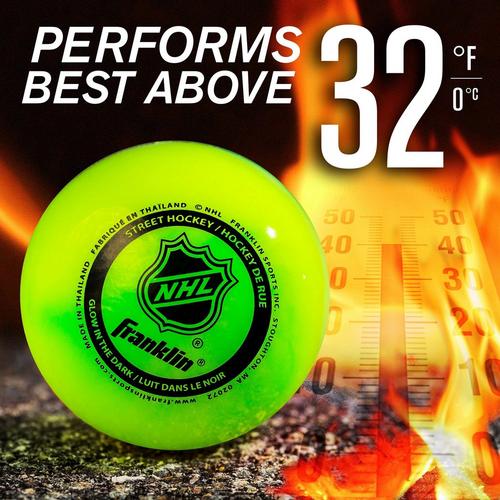 Franklin Sports Glow-In-The-Dark Street-Roller Hockey Ball - Primary Image