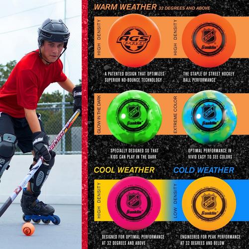 Franklin Sports Glow-In-The-Dark Street-Roller Hockey Ball - Primary Image