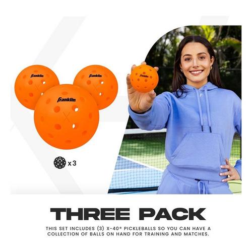 Franklin Sports X-40 Outdoor Pickleball Balls - 3 Pack - Primary Image