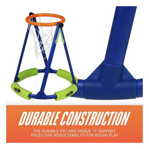 NERF Floating Pool Basketball Hoop & Football Target Net Set - Primary Image