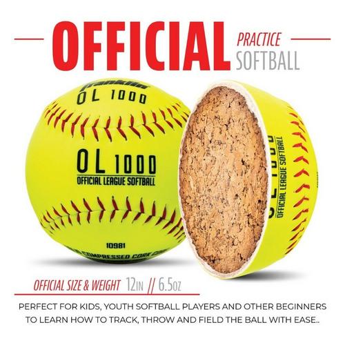 Franklin 12" Fastpitch Practice Softballs - 12 Pack - Primary Image