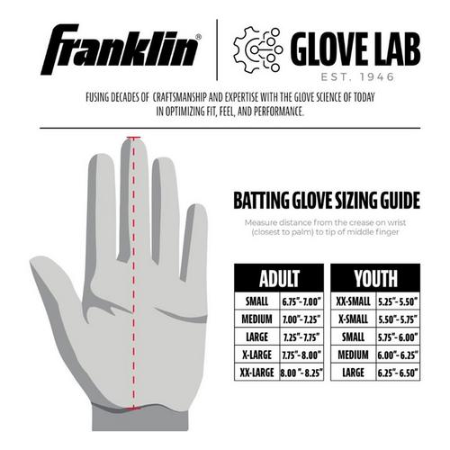 Adult Franklin CFX PRT Protective Baseball Batting Gloves - Primary Image