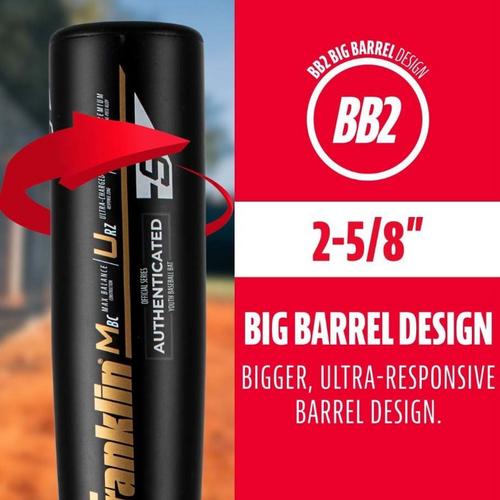 Youth Franklin Black Heist 900 USA Baseball Bat - Primary Image