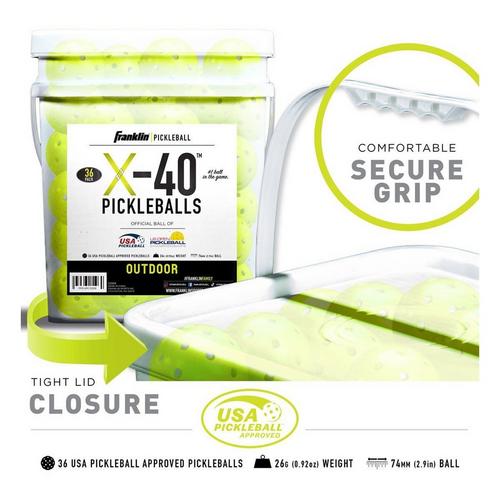 Franklin Sports X-40 Outdoor Pickleball - 36 Pack - Primary Image