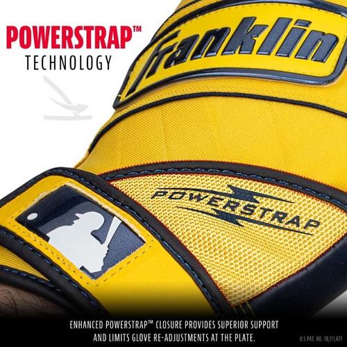 Adult Franklin Sports MLB Powerstrap HI-Lite Baseball Batting Gloves - Primary Image
