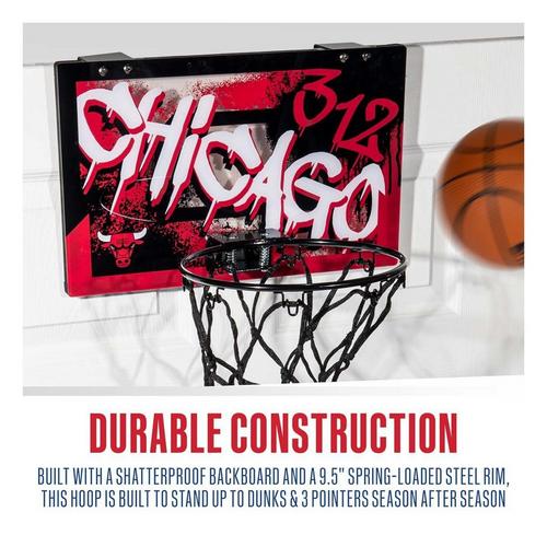 Franklin Sports NBA Chicago Bulls Over the Door Basketball Hoop - Primary Image
