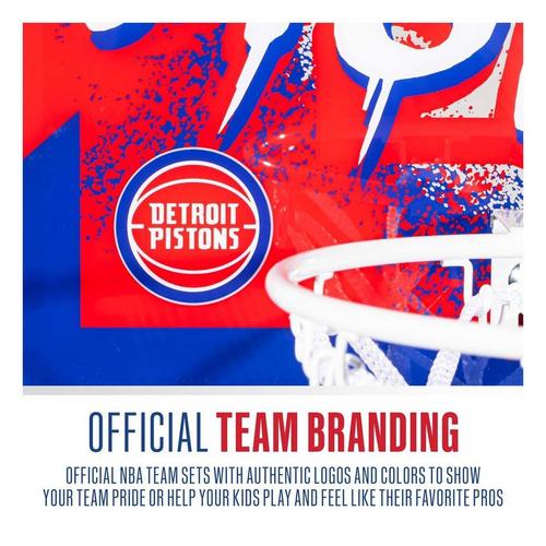 Franklin Sports NBA Detroit Pistons Over the Door Basketball Hoop - Primary Image