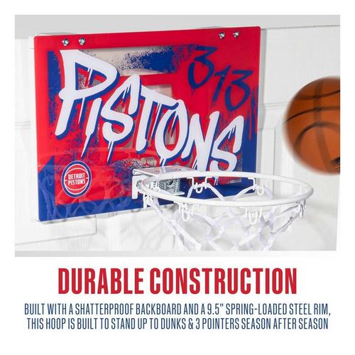 Franklin Sports NBA Detroit Pistons Over the Door Basketball Hoop - Primary Image