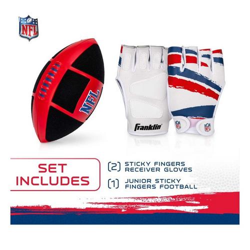 Franklin Sports NFL Sticky Fingers Football + Receiver Gloves Set - Primary Image
