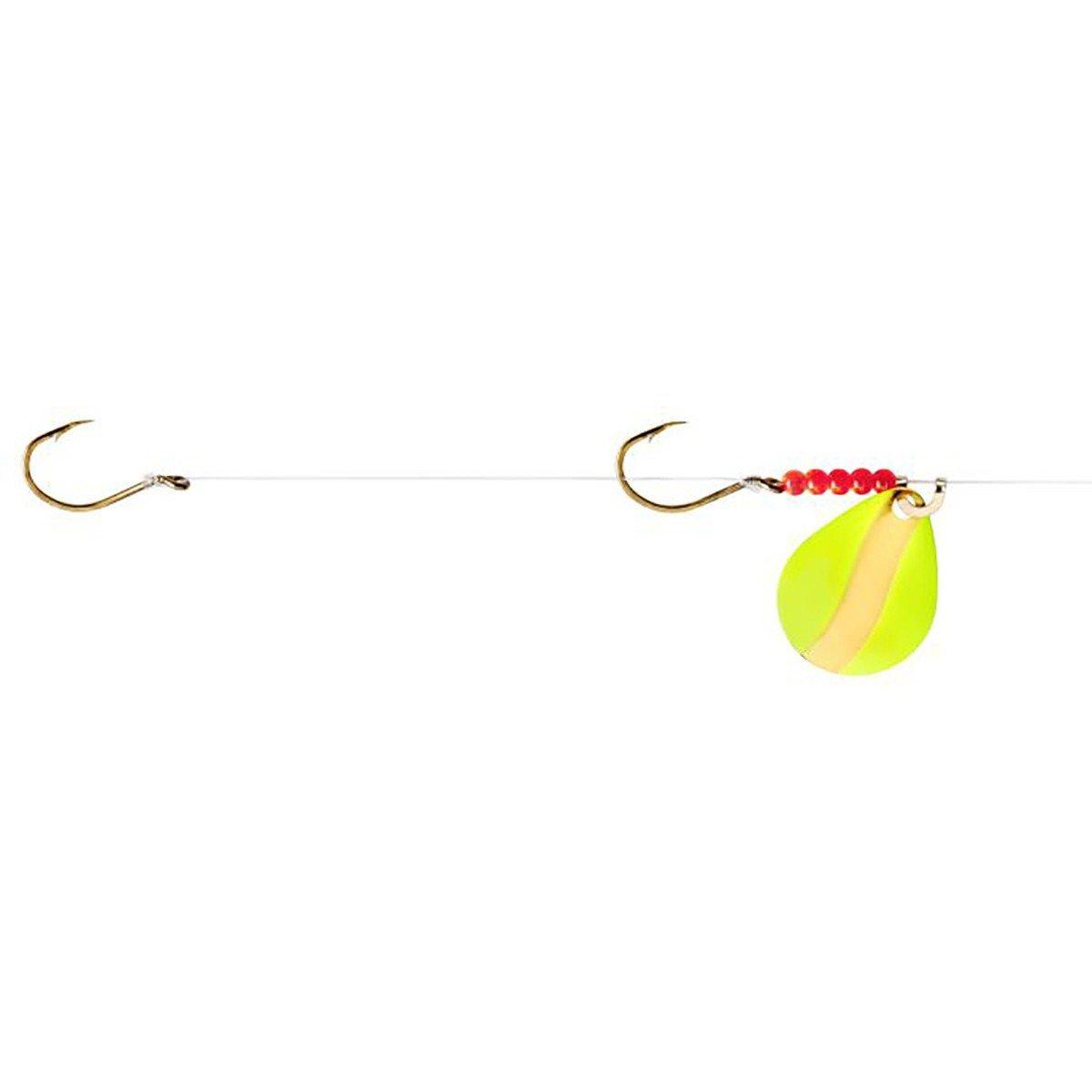 15684::Chartreuse Gold - Little Joe Red Devil 2-Hook Crawler Harness