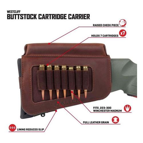 Allen Westcliff Leather Buttstock Cartridge Carrier - Primary Image