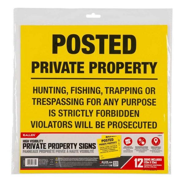 ALLEN Company Posted No Tresspassing Sign 12-Pack