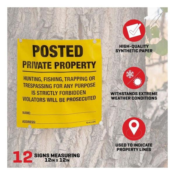 Allen Company Posted No Tresspassing Sign 12-Pack