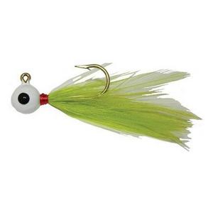 White/Chartreuse - Flu Flu Lures Original Feather Jig