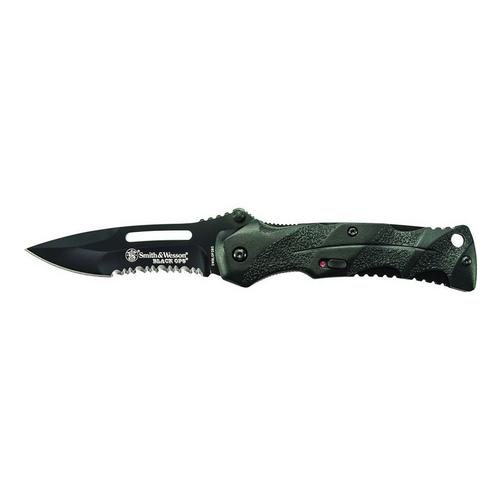 Smith & Wesson Black Ops Serrated Re-Curve Drop Point Folding Knife - Primary Image